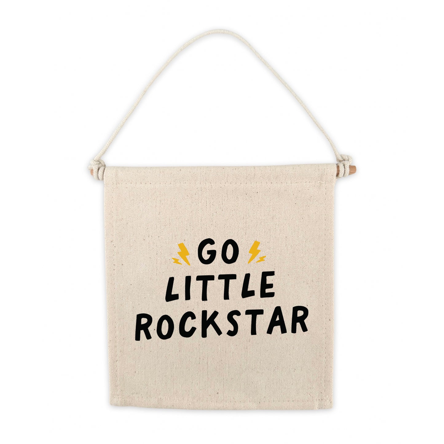 Go Little Rockstar (Natural) Canvas Hang Sign