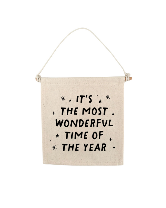 The Most Wonderful Time of The Year Christmas Canvas Hang Sign