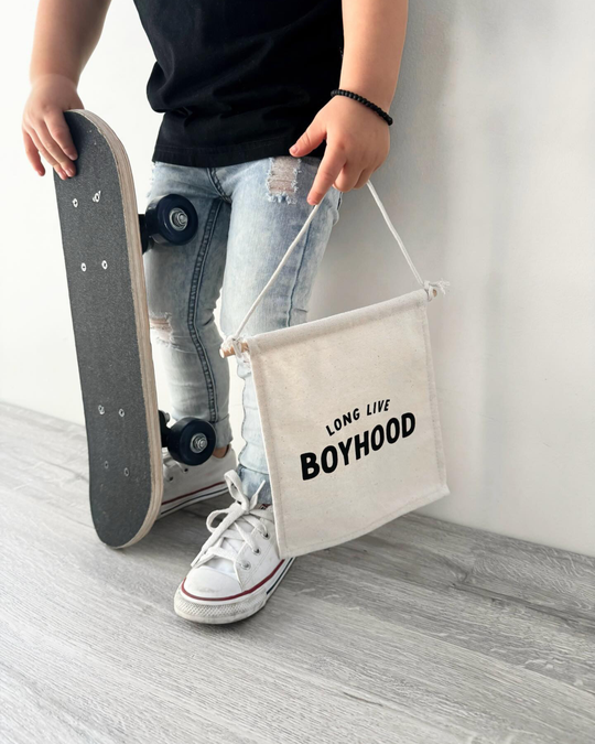 Long Live Boyhood (Natural) Canvas Hang Sign