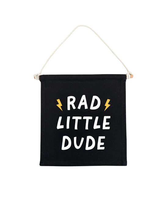 Rad Little Dude (Black) Canvas Hang Sign