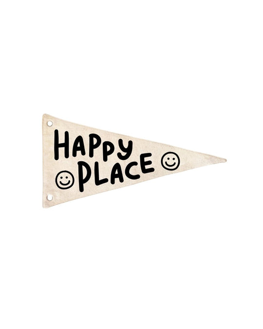 Happy Place Canvas Pennant Flag