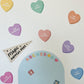 Peel & Stick Fabric Wall Stickers - Affirmation Candy Hearts (Bright)