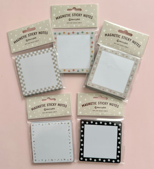 Magnetic Sticky Notes (10pc Dry Erase Labels)