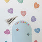 Peel & Stick Fabric Wall Stickers - Affirmation Candy Hearts (Bright)