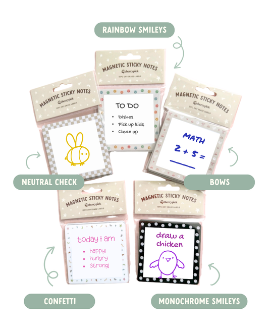 Magnetic Sticky Notes (10pc Dry Erase Labels)