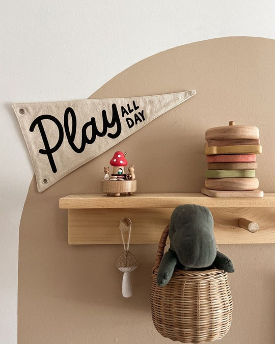Play All Day Canvas Pennant Flag