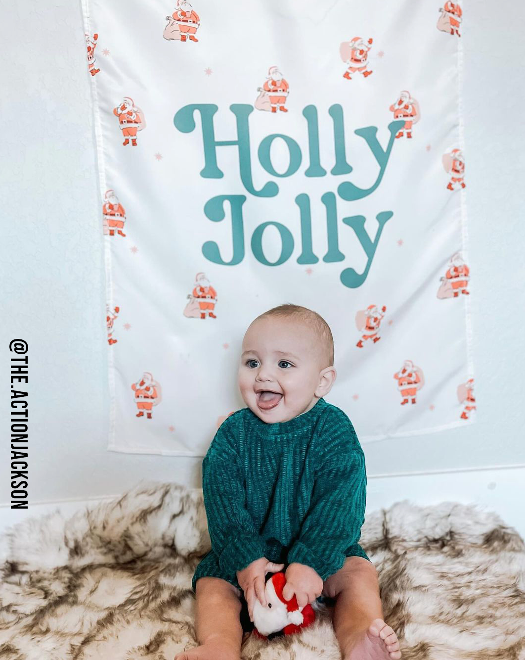 Holly Jolly Santa Banner