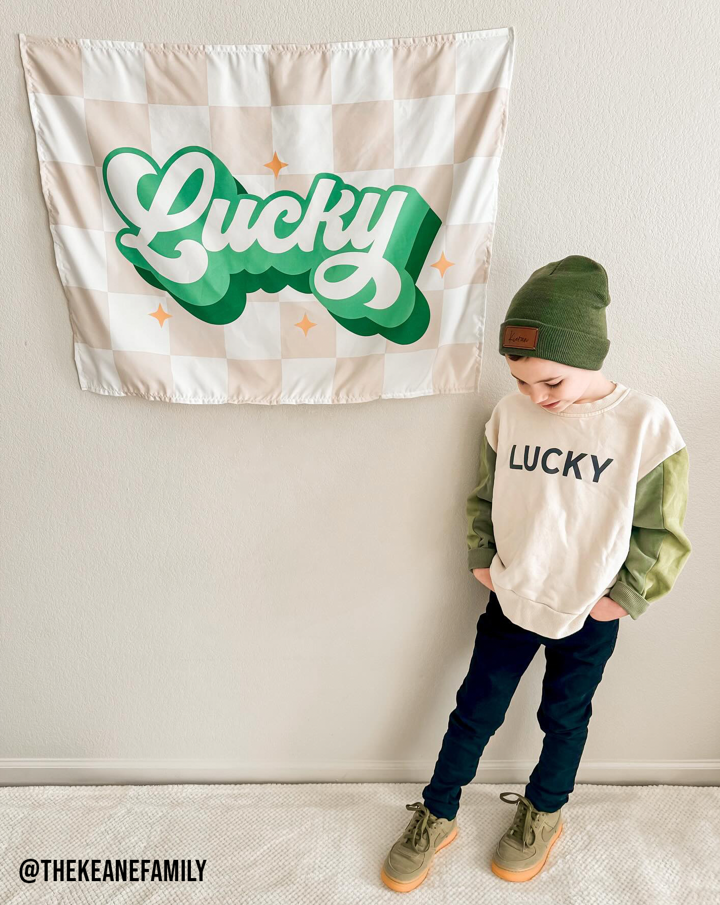 Lucky Checkered St. Patty's Banner