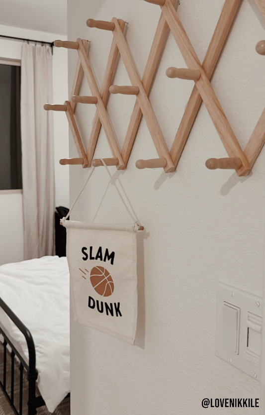 Slam Dunk Basketball Canvas Hang Sign