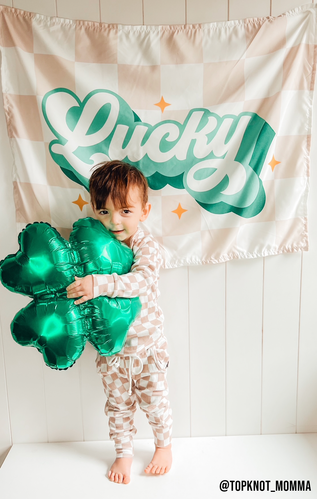 Lucky Checkered St. Patty's Banner