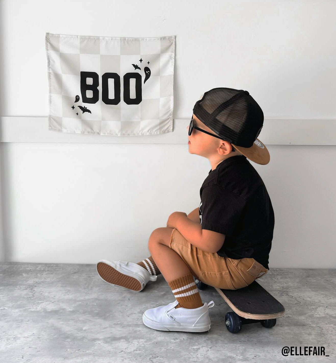 Checkered Boo Banner