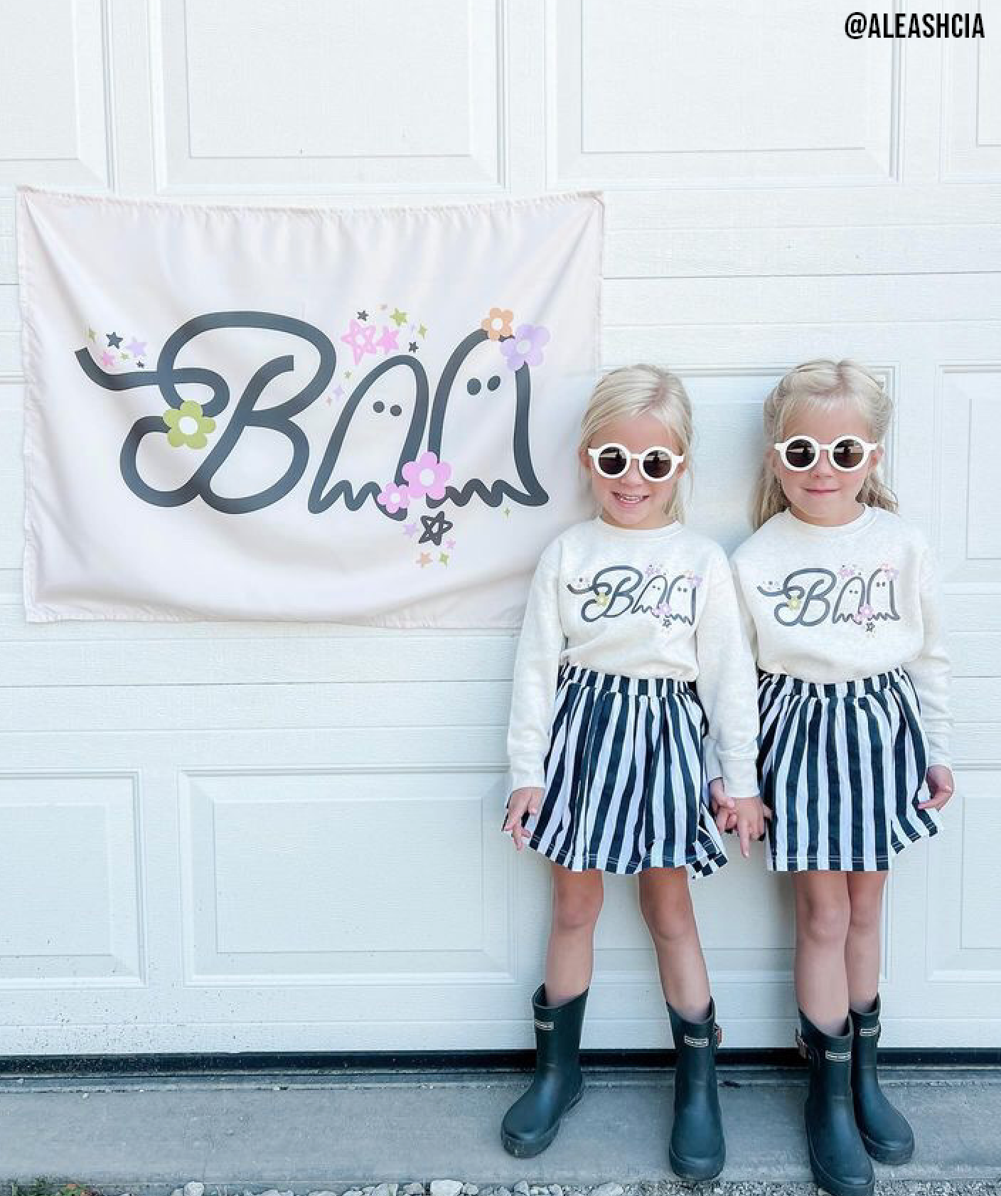 Boho Floral Boo Banner