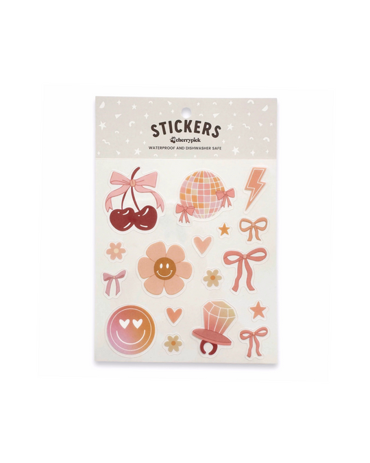 Girly Pop Waterproof Sticker Sheet