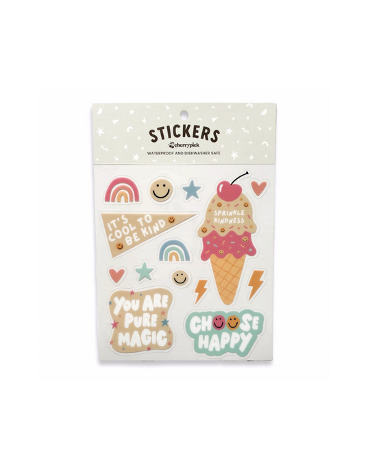 Kindness Waterproof Sticker Sheet (Pastel)