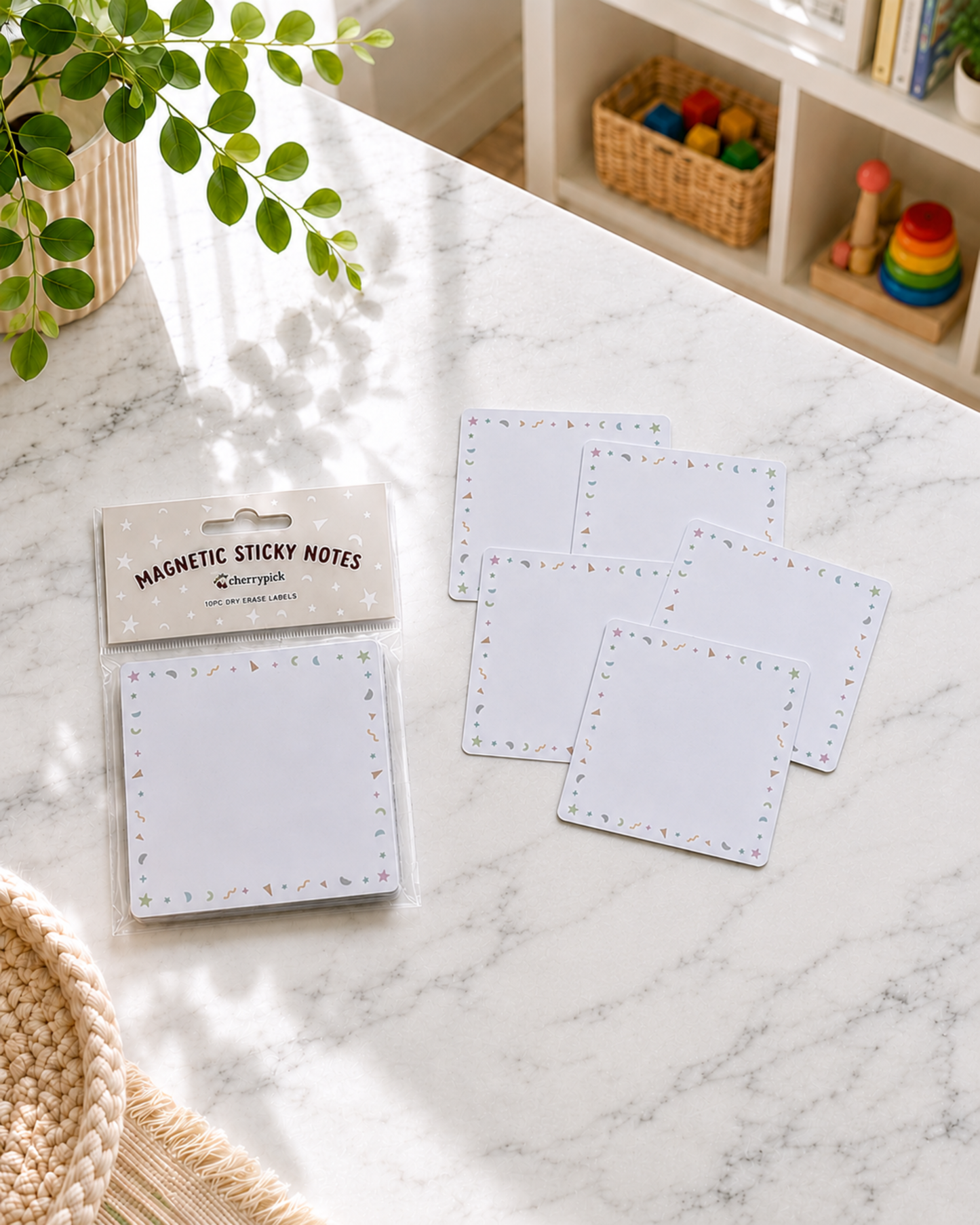 Magnetic Sticky Notes (10pc Dry Erase Labels)