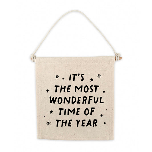 The Most Wonderful Time of The Year Christmas Canvas Hang Sign