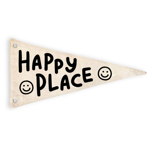 Happy Place Canvas Pennant Flag