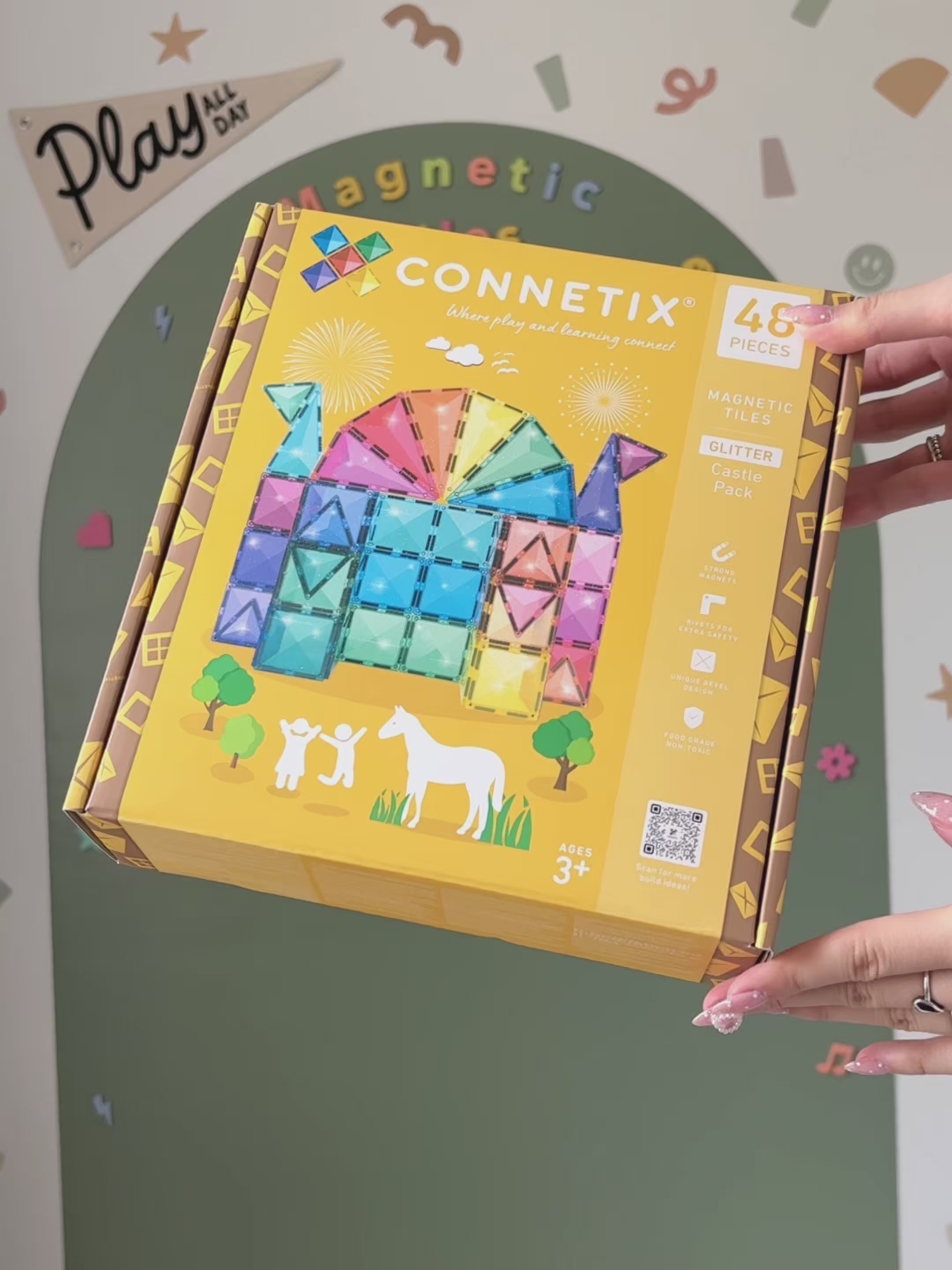 CONNETIX Glitter Castle Pack 48 pc - Magnetic Tiles